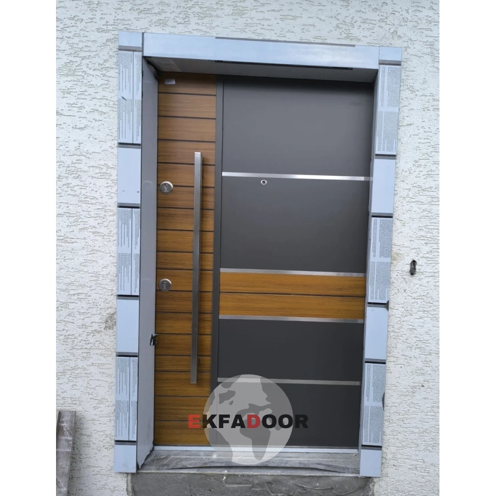 Dış İklim Kompozit ve Compact Lamine Çelik Kapılar KC-0016 Modeli - EkfaDoor