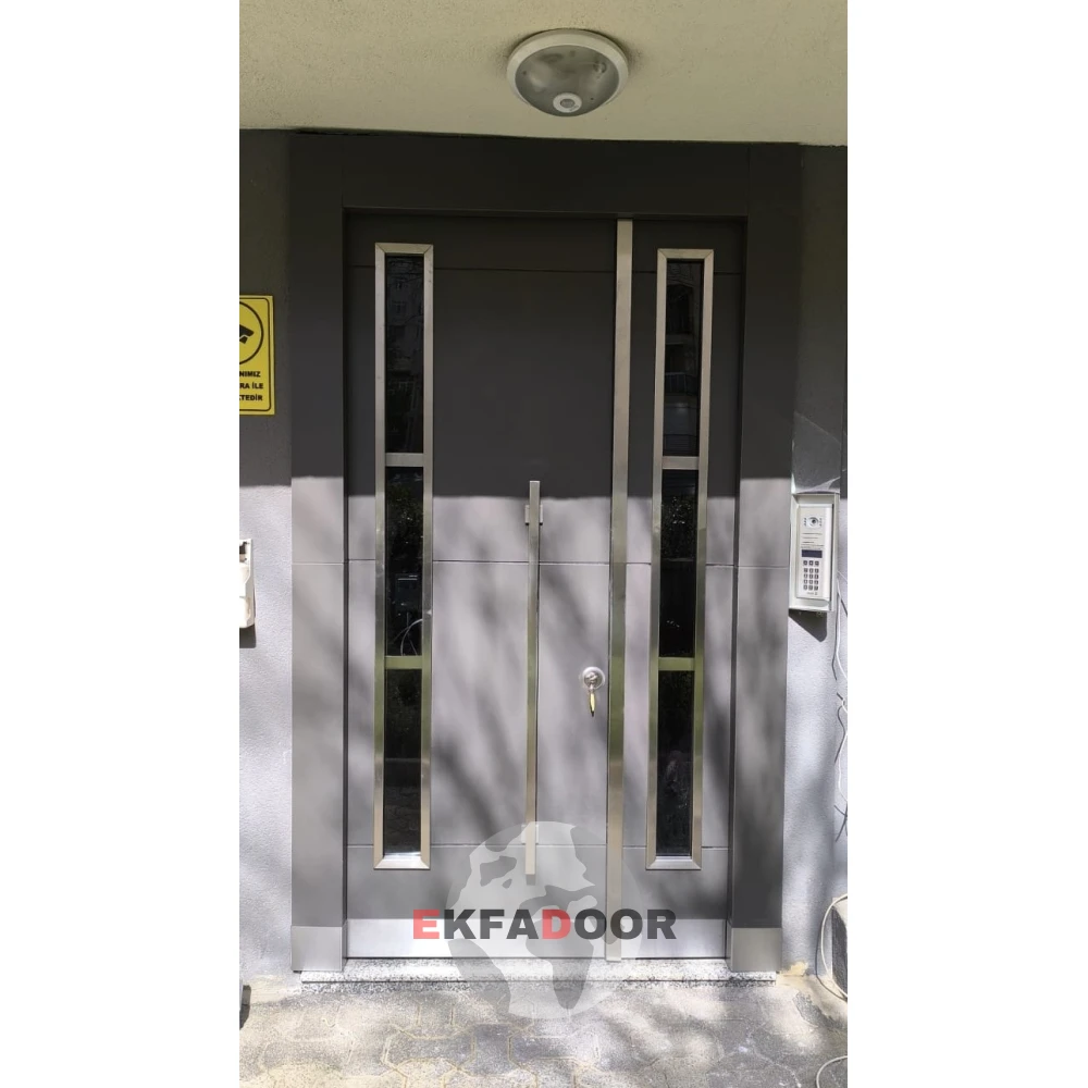 Dış İklim Kompozit ve Compact Lamine Çelik Kapılar KC-0024 Modeli - EkfaDoor