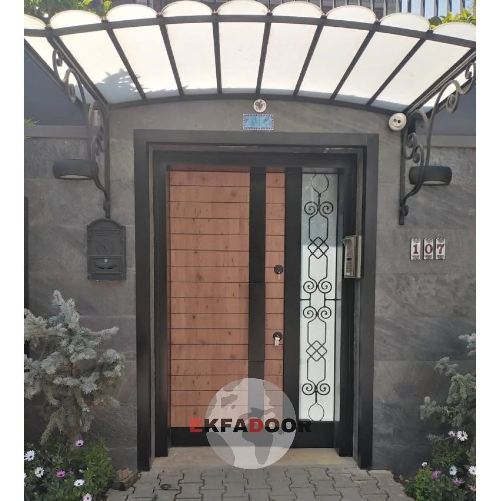 Dış İklim Kompozit ve Compact Lamine Çelik Kapılar KC-0042 Modeli - EkfaDoor