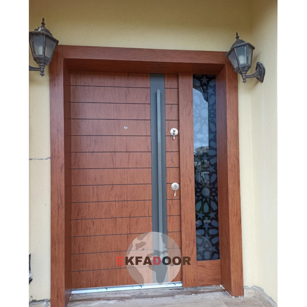 Dış İklim Kompozit ve Compact Lamine Çelik Kapılar KC-0043 Modeli - EkfaDoor