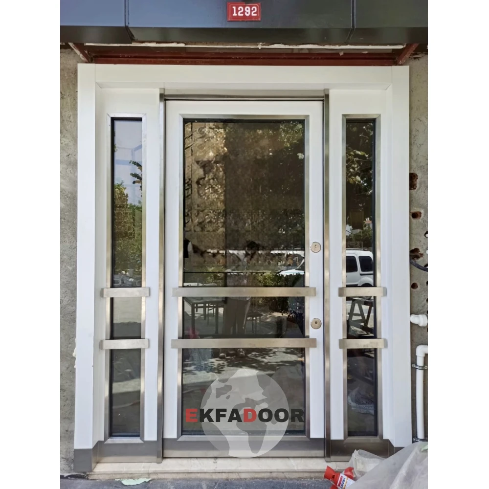 Dış İklim Kompozit ve Compact Lamine Çelik Kapılar KC-0045 Modeli - EkfaDoor